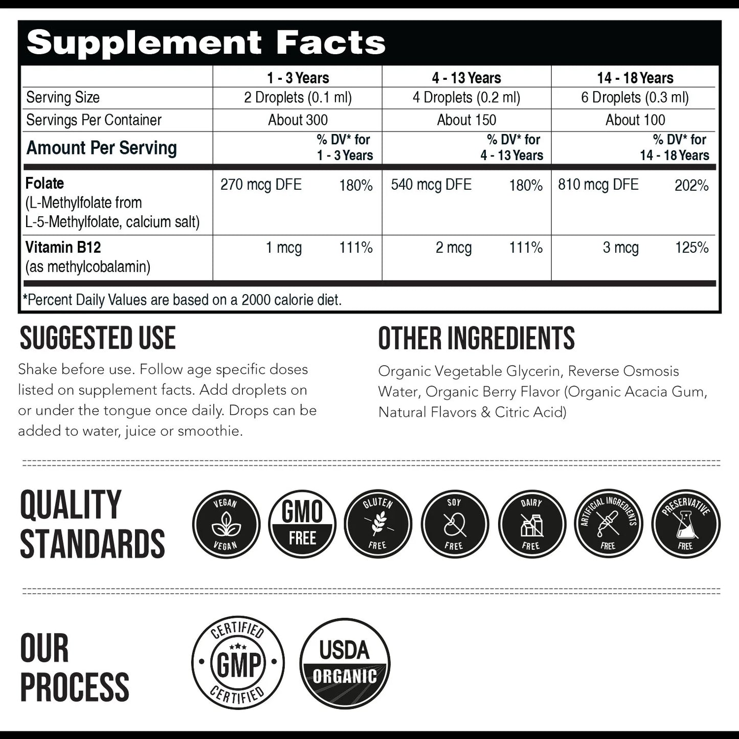Nuevera Organic Kids Methylfolate + B12 Drops