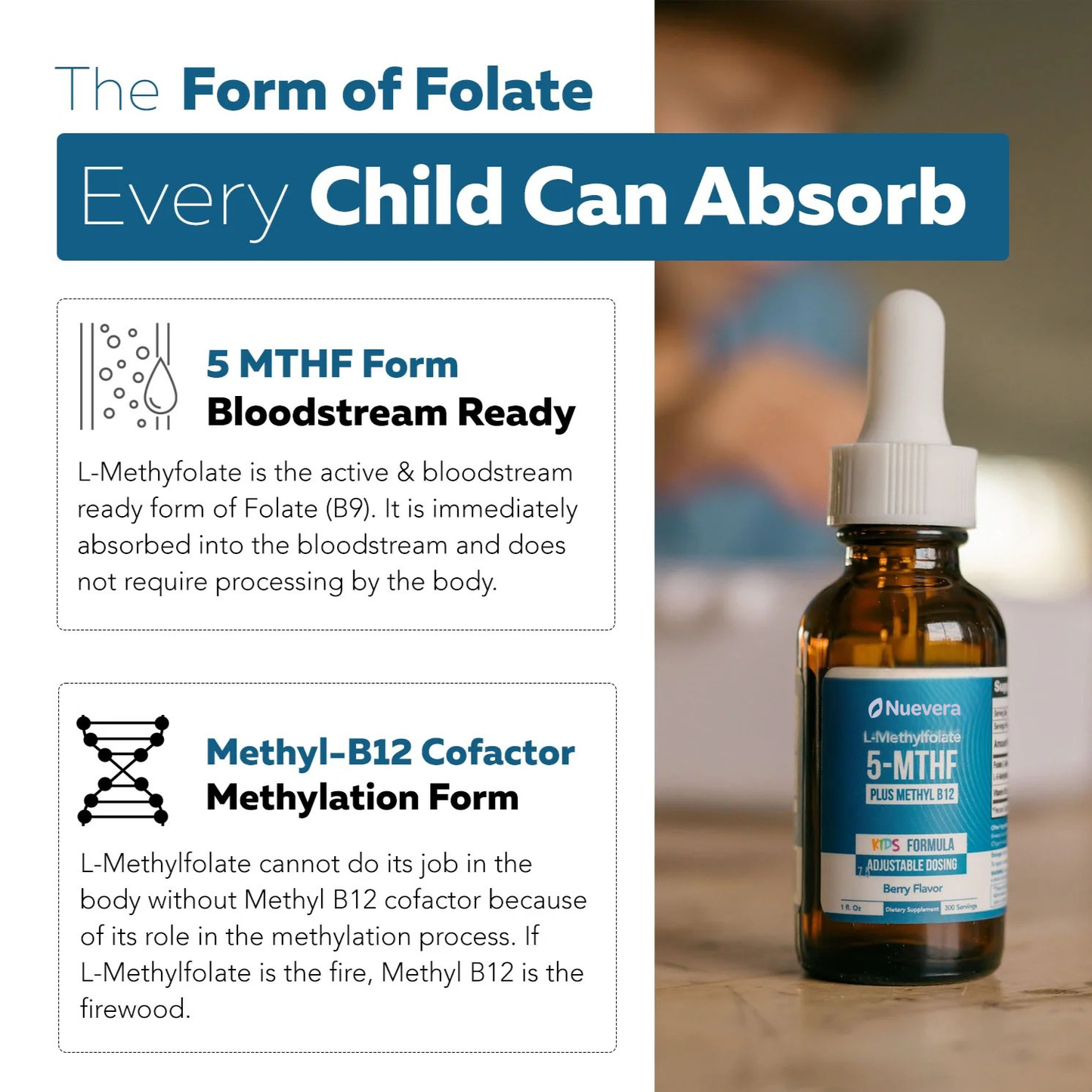 Nuevera Organic Kids Methylfolate + B12 Drops